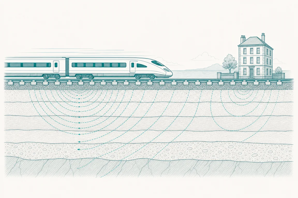 רכבת מהירה והתפשטות גלים בקרקע